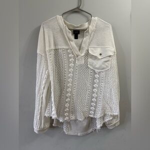 Daytrip Cream Lace Detail Blouse